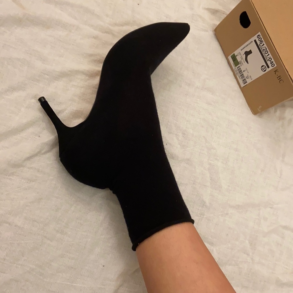 Zara Black Sock Heel